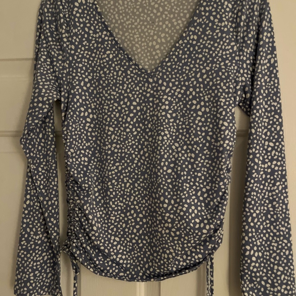 Gaze blue and White Speckled Blouse
